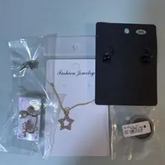 ピアス リング イヤーカフネックレス等アクセサリーセット ゴールド 星
