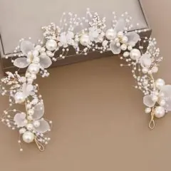 SHEIN 前撮りカチューシャ フェイクパール装飾 ヴィンテージヘアアクセサリーのサムネイル
