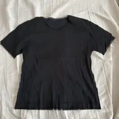 イッセイミヤケ プリーツ加工半袖tシャツ ポリコットン ホワイト L