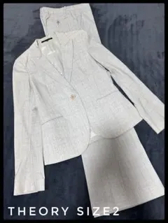⭐︎Theoryストライプ ビジネスジャケットパンツグレー赤ストライプ