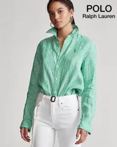 POLO RALPH LAUREN ストライプ クロップド リネン シャツ - メルカリ
