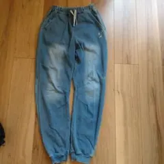 エフオーキッズ　デニム　裏起毛　ダメージ加工