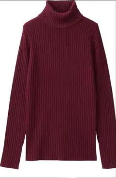 無印良品 首のチクチクを抑えた太リブ　タートルネック洗えるセーター M