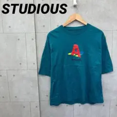 STUDIOUS ステュディオス Tシャツ プリント 1 緑のサムネイル