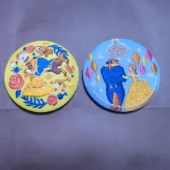 ディズニー刺繍缶バッジ 美女と野獣