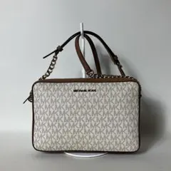 2510-473｜美品｜マイケルコース ショルダーバッグ ブラウン ロゴ総柄