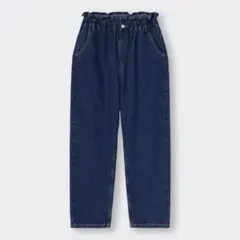 GU GIRLS デニムウエストギャザーパンツ M ゴムウエスト