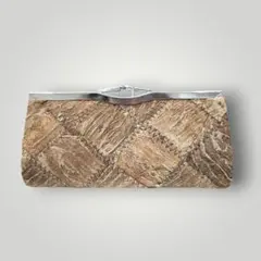 がま口 クラッチバッグ 和装バッグ ブラウン系　みのむし財布　みのむし