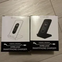 スバルSUBARUワイヤレススマートフォンチャージャー　2個セット　白　黒のサムネイル