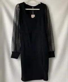 【美品/タグ付】EMERY ROSE シースルードレス 黒 ドット 冠婚葬祭 M