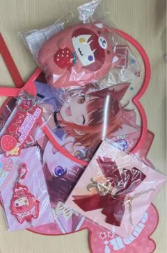 すとぷり莉犬くん うちわ（2枚）、シリコンポーチ、らばすと、リボンチャーム