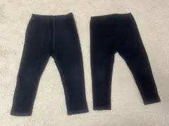 ユニクロ　ワッフル　リブ　レギンス　ブラック　90