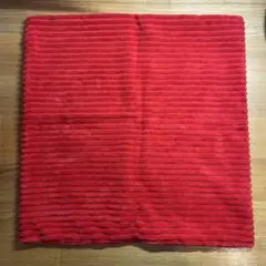 赤 ストライプ フリース クッションカバー