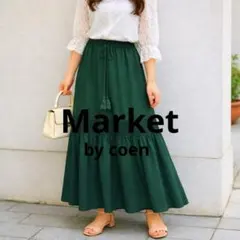 美品　Market コーエン ティアードロングスカート Fサイズ レース切替　綿のサムネイル