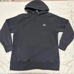 ★90s★stussy/スウェットパーカー★黒/L★HOODIEフーディー★