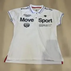 DESCENTE Move Sport ゴルフポロシャツ　スポーツ　襟付き白