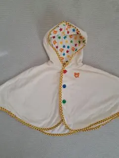 ミキハウス　ホットビスケッツ　ベビーポンチョ フード付き　羽織り