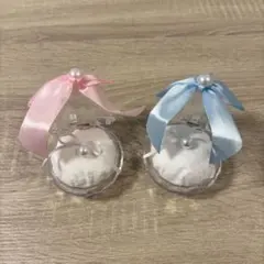 結婚式 リングピロー ピンク ブルー 新郎 新婦 ウェディング