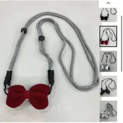 スマホショルダーストラップ 赤いリボン