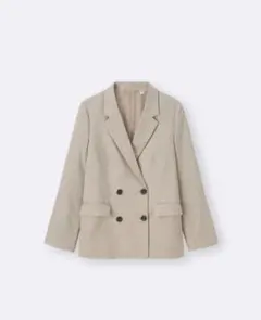 Gu ベージュ ダブルブレストジャケット 　セットアップ