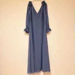 エバープリティ ワンピース Vネック 長袖フレア　5XL パーティー　シフォン