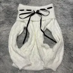 平成　当時物　 姫ギャル ニット　オフショル　姫ロリ 姫カジ　00s リボン