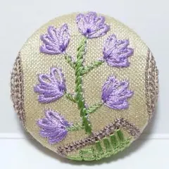 インド刺繍　№3502　ベージュ紫　㊳ミリ