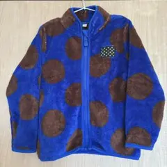 西松屋　キッズ フリースジャケット ドット柄 ブルー 120