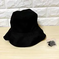 レディース 帽子 バケットハット リバーシブル ブラック+ベージュ