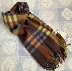 ベーセーストック　チェックマフラー　ブラウン