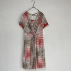 【MK MICHEL KLEN】総柄　ワンピース 半袖　カシュクール【38】夏のサムネイル