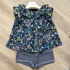 ANNA SUI Mini 花柄半袖ブラウスとパンツのセット