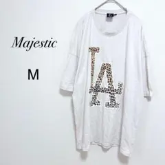 【マジェスティック】MLB LAドジャース レオパード柄 ビッグロゴ Tシャツのサムネイル