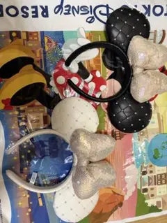 ミニーマウス耳カチューシャ2点セット