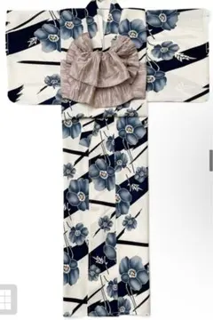 GRL 浴衣 ネイビー ベージュ gi1527