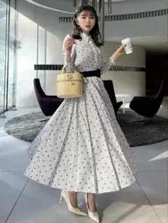 Darich DDストライププリーツロングワンピース