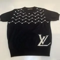 ブラック 半袖ニット