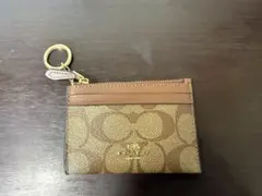 COACH ブラウン ロゴ パスケース