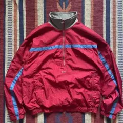 90's NIKE ナイキ/ナイロンハーフジップ/銀タグ/ボックスロゴ/Mサイズ