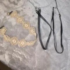 レースと黒いチョーカーセット