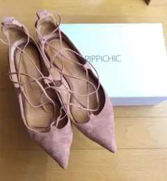 PIPPICHIC 編み上げ　フラットパンプス