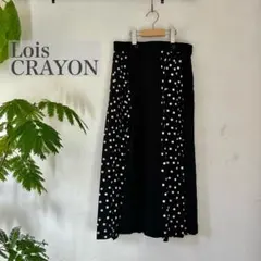 Lois CRAYON ブラック ドット柄 フレアスカート　ロイスクレヨン