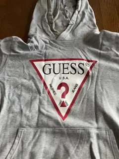 GUESS グレー パーカー ロゴプリント