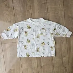 cottoli コトリ 곰돌이 푸 総柄長袖Tシャツ 80 ホワイト