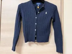 美品Polo RalphLauren S ミニ ケーブル コットン カーディガンのサムネイル