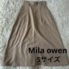 Mila owen ミラオーウェンロングスカート フレア S ベージュ 春服
