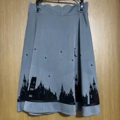 F i.n.t シルエットフロッキーミドル丈スカート グレーのサムネイル