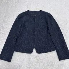 美品 UNTITLED アンタイトル ノーカラー ジャケット ネイビー 4