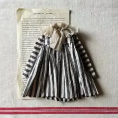 紅茶染めりぼんワンピース　ブライスアウトフィット　ハンドメイド　ネオブライス洋服