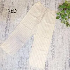 INED イネド ✿ ベージュ ストライプ ワイドパンツ イージーパンツ 7